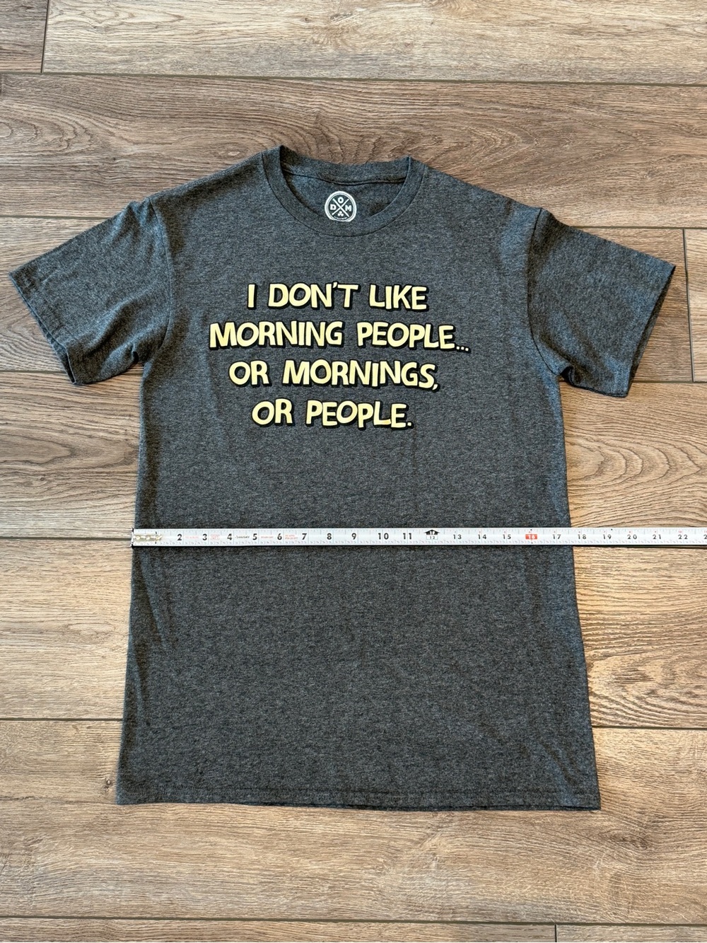 Unisex Graphic Tee - Dark Gray "I Don't Like Morning People.." - Picture 5 of 8
